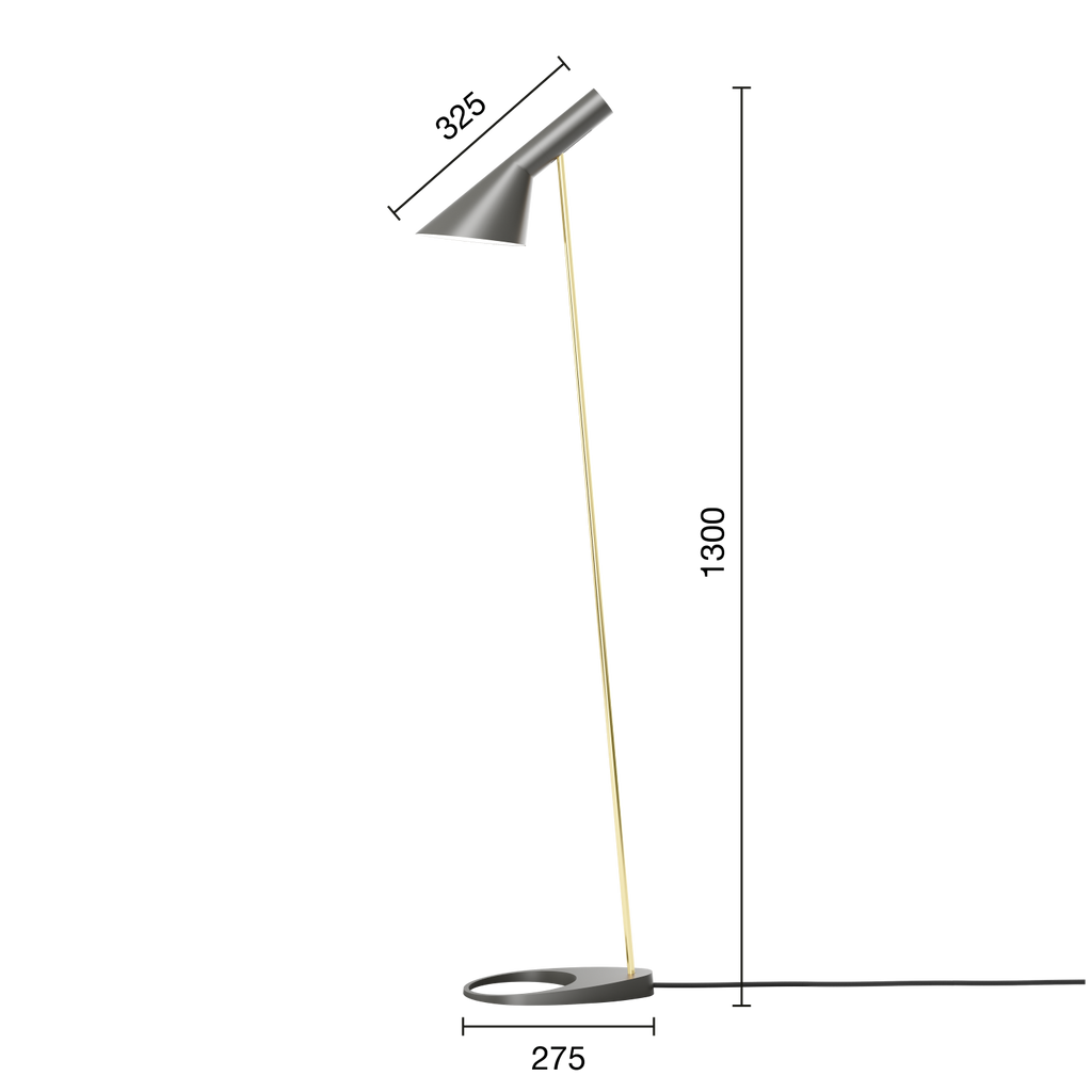 Louis Poulsen AJ Gulvlampe Brass/Warm Grey