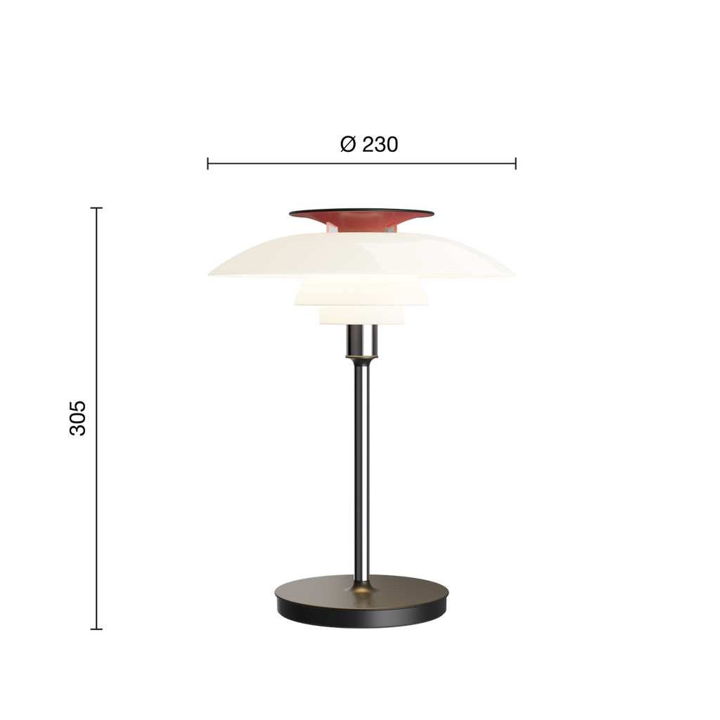 Louis Poulsen PH 80 Portable Lampe Opal White/High Lustre Chrome Plated